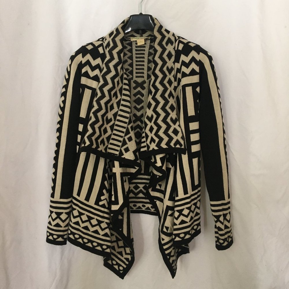 Aztec Geometric Knit Open Cardigan